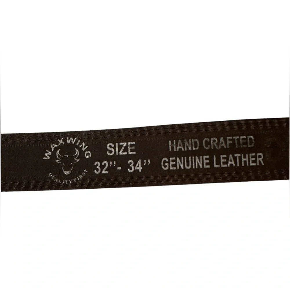 WAXWING Quality First Hand Crafted Genuine Leather Men’s Belt Size 32-34 L 42”